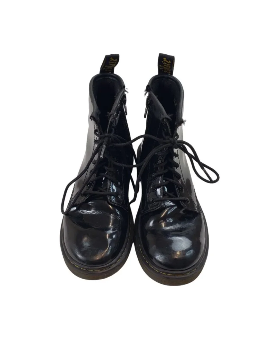 Dr. Martens 1460 J Delaney Black Patent Leather Boots Size Girl's 3